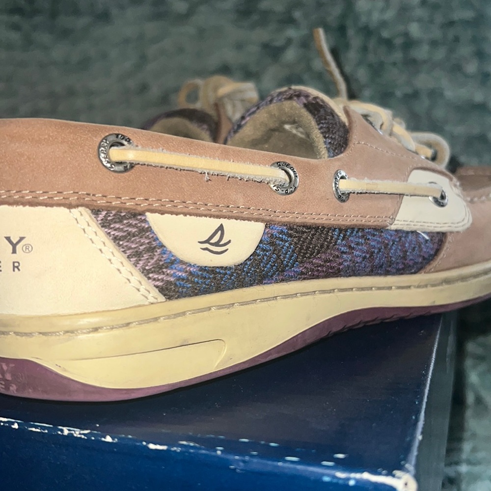 Sperry Top Sider Bluefish Greige/Puurple size 8M gently used